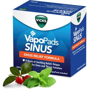 Vicks VapoPads Sinus Relief Formula Value Pack for Sinus and Throat Irritation, 20 Count Refill Scent Pads, Vapor Pads for Vicks Humidifiers, Vaporizers and Steam Inhaler, FSA and HSA Eligible