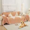 HAOMAIJIA Boho Sofa Covers Couch Covers for 3 Cushion Couch Sofa Pet Friendly Soft Thick Non Slip Couch Cover for Dogs Washable Sectional Couch Covers L Shape Furniture Protector (Orange, 91"x134")