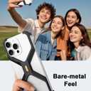 X Case for iPhone 16 Pro 6.3" Metal Frameless, Aluminum Minimalist Hard Slim Bumper Shockproof Protective for 16pro Phone Case Ultra Thin Cover for Men, Black