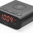 Timex Bedside Wireless Charging Dual Alarm Clock, with Large LED Display, Dimmer, Snooze bar and Battery Backup (TW300)- Perfect for Bedside Tables