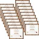 WIFTREY Multi 8.5x11 Brown Picture Frames 18 Pack, Rustic Brown 8.5x11 Photo Frames Bulk for Document Certificate Award Diploma, Wall Hanging or Tabletop Display