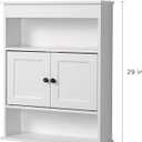 Zenna Home Bathroom Storage Wall Cabinet, Wooden Wall Mounted Storage Organizer, Ideal Medicine Cabinet or Over The Toilet Storage, White, 21.5 inches x 29 inches x 6.88 inches