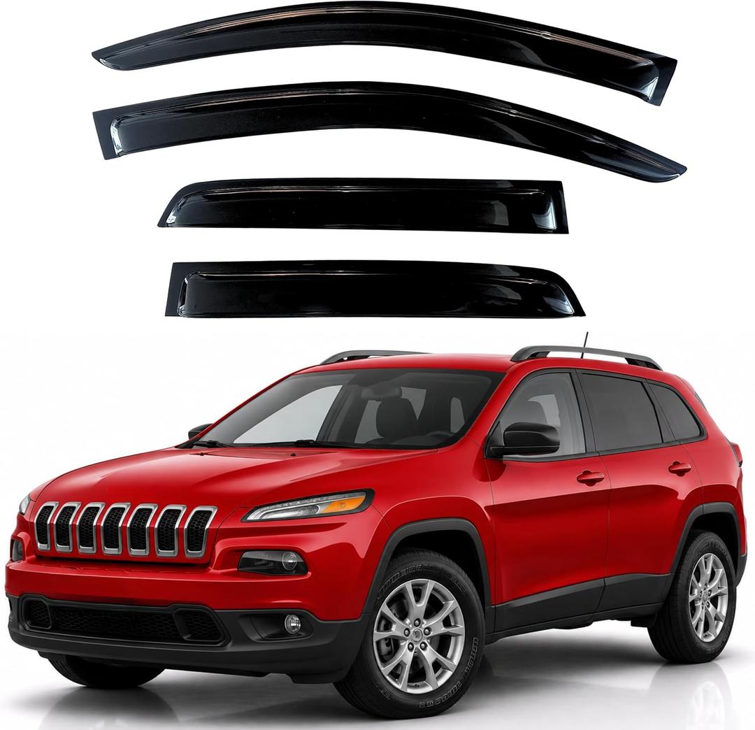 KPY Rain Guards Window Visors for 2014-2023 Jeep Cherokee