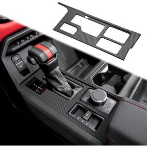 INTGET Gear Shift Panel Cover for 2022 2023 2024 2025 Toyota Tundra Accessories Carbon Fiber Center Console Gear Frame Cover for Toyota Sequoia Accessories 2025 (Gear Shift Panel)