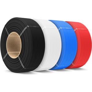 SUNLU 4KG PLA Filament Refill 1.75mm, 1000g PLA Matte Filament Bundle 4 Packs, 3D Printer Filament Refill for Reusable Spools, Fit for Most Brand Spool. 1KG/Roll, Black+White+Red+Klein Blue
