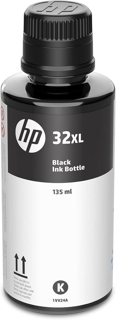 HP 32XL | Ink Bottle | Black | Up to 6000 pages per bottle| Works with HP Smart Tank Plus 651 and Smart Tank Plus 551 | 1VV24AN 
