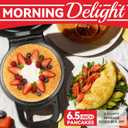 SugarWhisk Flip Pancake Maker Machine, Ceramic Coated Pancake Pan for 6.5 Inch Pancakes, Omelette, Crepe & Quesadilla, Frittata, Double Sided Omelette Pan Nonstick, Graphite