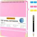 Top Spiral Notebook, A4 Hardcover Top Bound Steno Pads, 240 Pages 100gsm College Ruled Left Handed Notebook Journal for Work, School, Meeting Writing - Pink, 8.5" x 11"