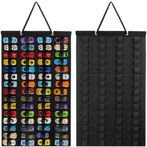 Mi Ya Mi Lai Hanging Storage Organizer for Hot Wheels,Felt Display Case for Hotwheels,Wall-Mount hot wheels holder case Fits for 60 Toy Cars (Without Accessories)(Black)