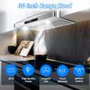 AMZCHEF Under Cabinet Range Hood 30 Inch, 750CFM Stainless Steel Kitchen Stove Vent Hood 3 Speed Exhaust Fan Touch/Remote/Gesture Control LED lights Time Setting Dishwasher-Safe Baffle Filters