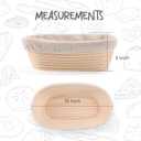 DOYOLLA Bread Proofing Baskets Set of 2 10 inch Oval Shaped Dough Proofing Bowls w/Liners Perfect for Professional & Home Sourdough Bread Baking