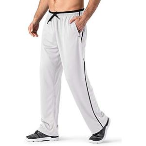 MAGNIVIT Men's Lightweight Sweatpants Loose Fit Open Bottom Mesh Athletic Pants with Zipper Pockets Size XL