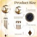 VIHOSE Solar Hummingbird Wind Chimes for Outside, 39 Inch Waterproof Hummingbird Moon Windchime Outdoor Solar Lights for Women Mother Birthday Housewarming Gift Garden Decor
