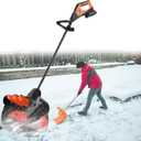 Cordless Snow Shovel, 21V | 41cm | 2-Ah Cordless Snow Blower, Battery Snow Blower with Adjustable Front Handle (2 Battery & Quick Charger Included)