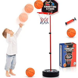 Atlasonix Toddler Basketball Hoop with Ball, Adjustable Mini Hoop for Indoor & Outdoor Play, Baby Basketball Toy, Ages 3-8