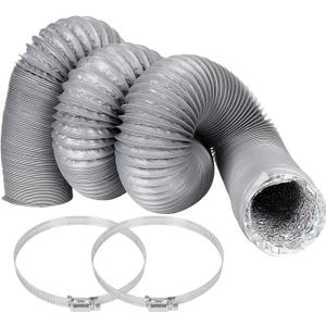 Flexible Ducting Hose 16.5 feet, Black Aluminum Ducting Dryer Vent Hose (Grey - 3 Inch)