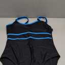 Cromi Womens One Piece Swimsuits Color Block Bathing Suit Sport Swimwear Slimming Modest Monokini (X-Large, 1 Black Blue)