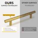 Goldenwarm 2 Pack 4 inch Gold Cabinet Handles Brushed Gold Cabinet Pulls Stainless Steel Drawer Pulls, Durable Kitchen Cabinet Handles - Bathroom Bedroom Dresser Handles Easy DIY Upgrade