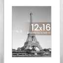 3 x upsimples 12x16 Picture Frame, Display Pictures 8.5x11 with Mat or 12 x 16 Without, Wall Hanging Poster Frames, Silver, 1 Pack
