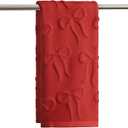 Artoid Mode 1 Pc Red 3D Bowknot Jacquard Hand Towels for Bathroom, 100% Cotton Absorbent Bathroom Decor Soft Towels, 13.7 x 29.5 Inch