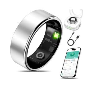 Smart Health Ring for Women Men Fitness Tracker with Heart Rate, Blood Oxygen, Blood Pressure, Sleep Monitoring, Step Counting, IP68 Waterproof for iOS and Android, No APP Fee, Silver 8