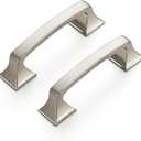 Ravinte 15 Pack Solid 3" Square Foot Arch Pulls Kitchen Cabinet Handles Brushed Nickel Pulls Silver Dresser Kitchen Cupboard Hardware Handles for Cabinets Cupboard Drawers (3 Inch Hole Center)