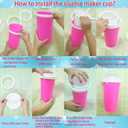 Slushie Maker Cup, DIY Magic Slushy Maker Squeeze Cups, Portable Smoothie Slushy Cup for Juices, Milk and Ice Cream Make, Double Layer Squeeze Slushy Maker Cup, Birthday Gifts for Mom Dad & Friends