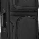 U.S. Traveler Lightweight Rolling 20" Carry On Luggage Softside Suitcase, Black, 2 Wheel Single