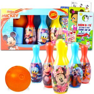 Disney Mickey Mouse Toys and Games Set - Bundle Mickey Mouse Bowling Set Mickey Games for Toddlers Kids | Mickey Mouse Merchandise