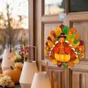 3 x 3D Thanksgiving Turkey Door Decoration, Maple Leaf Turkey Door Decor, Autumn Thanksgiving Themed Party Supplies 12.3 11.5 in