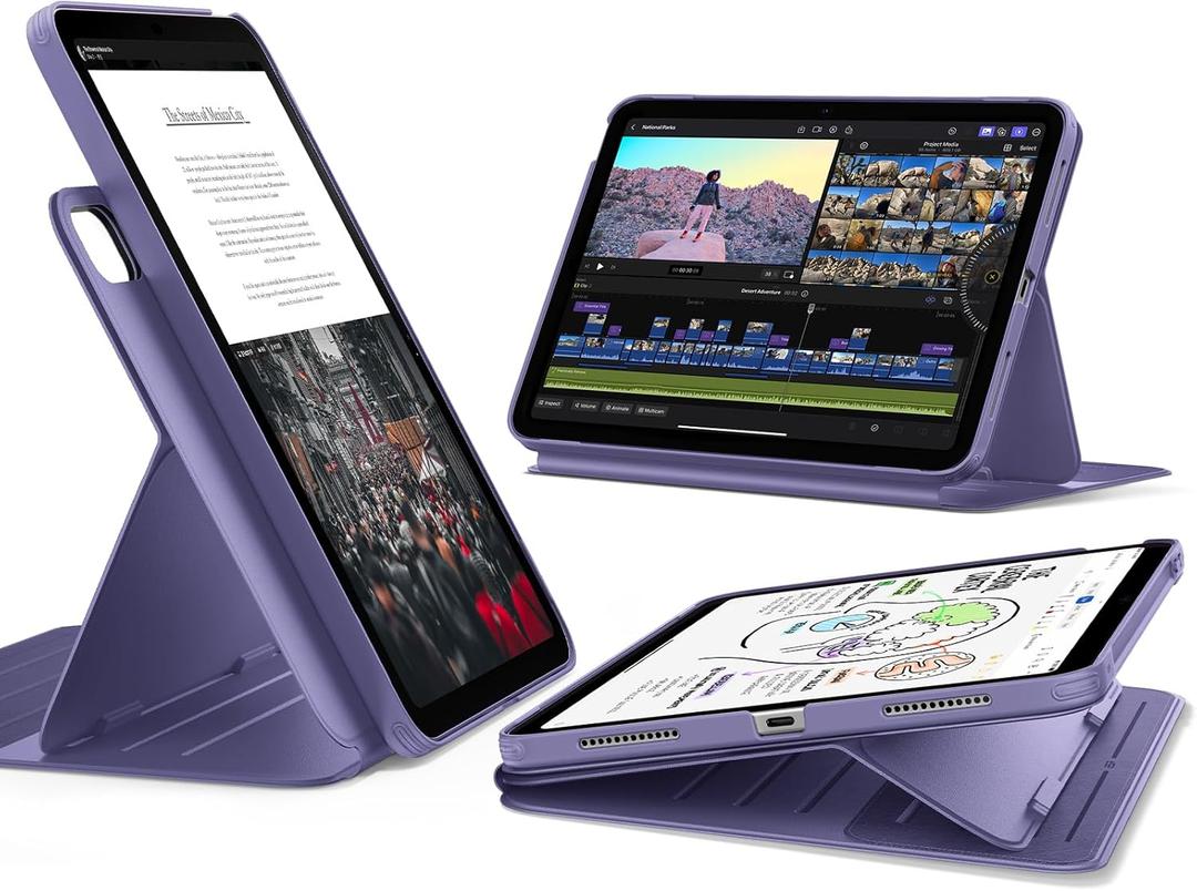 ESR for iPad A16 Case, iPad 11th/10th Generation Case (2025/2022), Removable Magnetic Cover, Adjustable Portrait/Landscape Stand, 9 Standing Angles, Shift Series, Purple