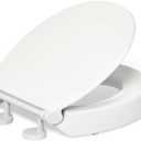 KOHLER 25876-0 Hyten Elevated Quiet-Close Round Toilet Seat, Contoured Seat with Grip-Tight Bumpers, Quick-Attach Hardware, White