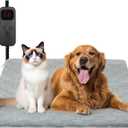 Cat Heating Pad, 6 Adjustable Temperature & 5 Timer Options, 17.7'' x 17.7'' Pet Heating Pad for Cats Dogs, Waterproof Indoor Outdoor Electric Heated Cat Bed Dog Mat with Chew-Resistant Cord (Grey)