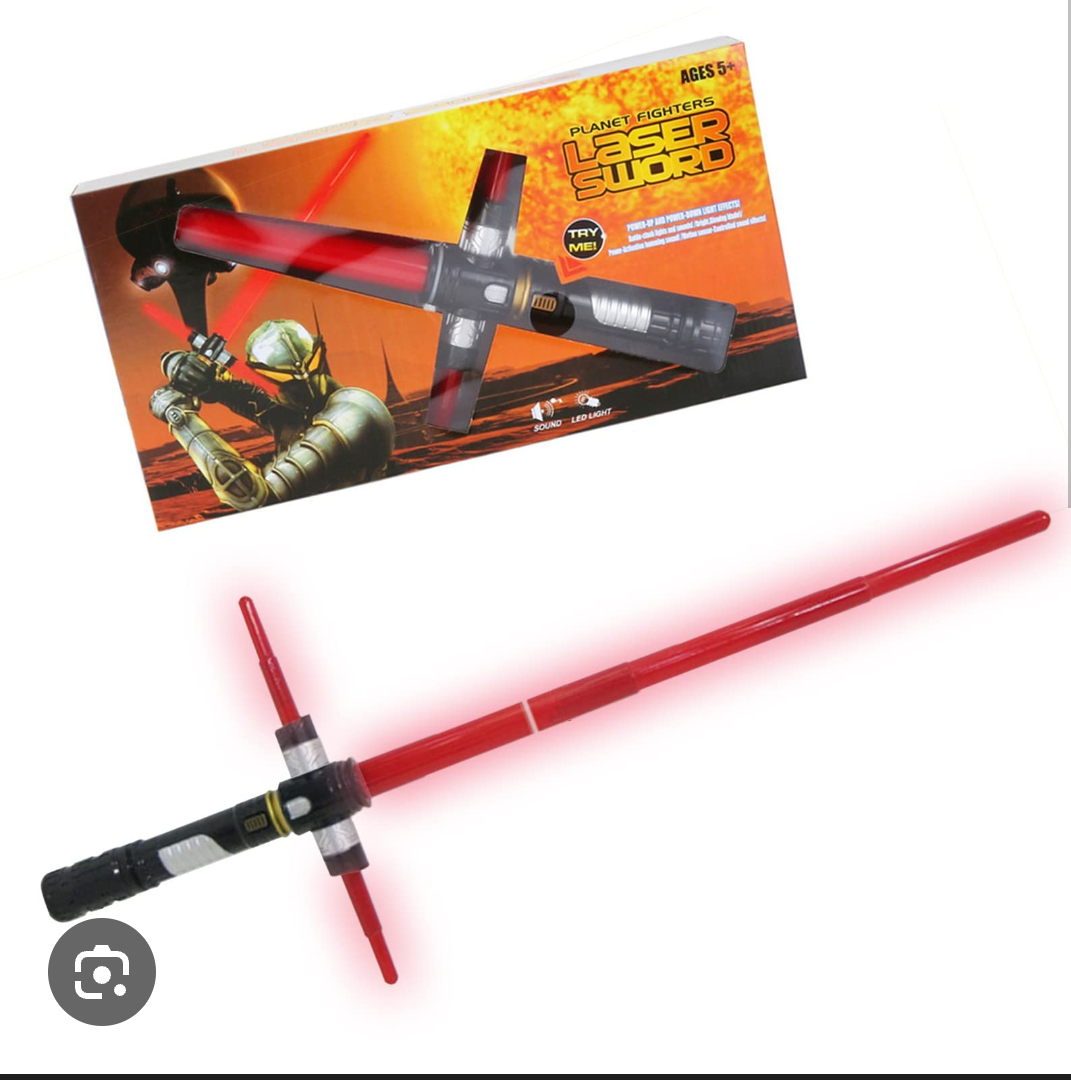 Star Wars Force Awakens Lightsaber Jedi Warrior Kylo Ren Cross Sounding Laser Sword Extendable Red Laser Sword for 6 Years and Up A