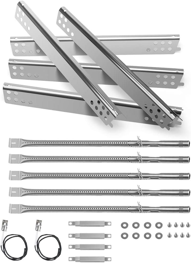 Grill Replacement Parts for Charbroil Performance 5 Burner 463347519 463347518, 475 4 Burner 463347017 463673017 463376018P2 Gas Grills, Heat Plates Burner Grills Adjustable Crossover Tube