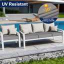 Smiry Waterproof Patio Cushion Covers, Stretch Outdoor Couch Slipcovers Replacement Washable Furniture Protector Sofa Chair Seat Cover for Dogs and Pets (8 Pcs, Grey)