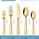 Stapava 60 Pcs Gold Silverware Set, Food-Grade Stainless Steel Flatware Sets for 12 Mirror Polished Cutlery Utensil Sets Include Dinner Knives Spoons and Forks Set Dishwasher Safe for Home Restaurant