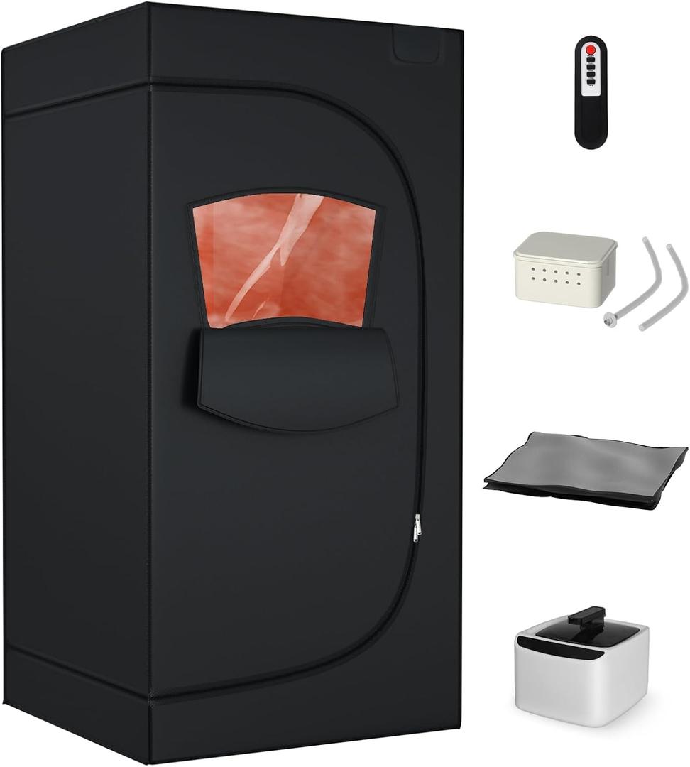 TOREAD 2024 Portable Steam Sauna for Home, Personal Full Body Sauna Tent with 2.6L 1000W Steamer, Foldable Home Spa Sauna for Relaxation, Gym, Yoga(Oxford Fabric, Easy Setup, Compact Design) (35.5*35.5*63 inches)