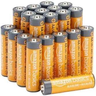 Amazon Basics 20-Pack AA Alkaline High-Performance Batteries, 1.5 Volt, 10-Year Shelf Life