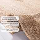 FRELISH DECOR Handwoven Jute Area Rug - 8x10 Feet Natural Yarn - Rustic Vintage Beige Braided Reversible Rectangular Rugs for Bedroom - Kitchen - Living Room - Farmhouse (8' x 10' Natural)