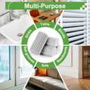 Jeymei 4-Pack Damp Clean Duster Sponge,Gray Damp Dusting Sponge,Duster Baseboard Cleaner Sponge with Ridges,Reusable Wet Duster Sponge,Household Cleaning Sponges for Blinds,Window Track Grooves
