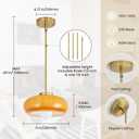 Yunnix Semi Flush Mount Ceiling Light, Gold Light Fixture, Mid-Century Modern Farmhouse Brown Glass Small Light Fixtures for Hallway, Bathroom, Kitchen, Bedroom, Living Room, Closet, Laundry (11 inch)