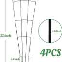 4 Pack 32'' Black Metal Plant Trellis Indoor/Outdoor, Fan Shape, Stainless Steel, Modern Style, Easy Assembly