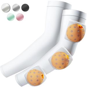 Pickleball Holder Sleeves (M(12"-17"Bicep), 1 Pair - White)