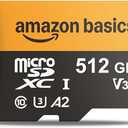 Amazon Basics 512GB microSDXC Card with Adapter for Tablets, Smartphones, Action Cameras, GoPRO, Drones, Full HD, Read Speed Up to 200MB/s, 1-Pack