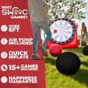 Swooc Games - Premium Inflatable Giant Kick Darts (15+ Ways to Play) - Jumbo Soccer Dartboard with Air Pump - Big Carnival Games - Giant Outdoor Games - Oversized Dart Board Yard & Lawn Game