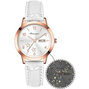 BESTKANG Women's Casual Wrist Watch, Leather Band Analog Quartz Ladies Dress Watch with Calendar Date, Classic Gifts for Her