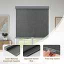 AOSKY Cordless Blackout Roller Shade for Window, 33.5"W x 72"H, Linen Grey