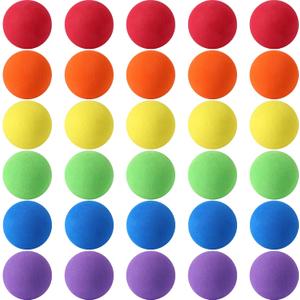 30 Pcs Colourful Mini Soft Foam Balls Assorted Lightweight Mini Play Balls Sponge Balls for Crafts Birthday Party Favors Bag Gifts Fillers Carnival Prizes Gift for Classroom (Colourful)