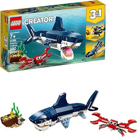 LEGO Creator 3in1 Deep Sea Creatures 31088 Make a Shark, Squid, Angler Fish, and Crab with This Sea Animal Toy Building Kit (230 Pieces) LEGO Creator 3in1 Deep Sea Creatures 31088 Make a Shark, Squid, Angler Fish, and Crab with This Sea Animal Toy Building Kit (230 Pieces)